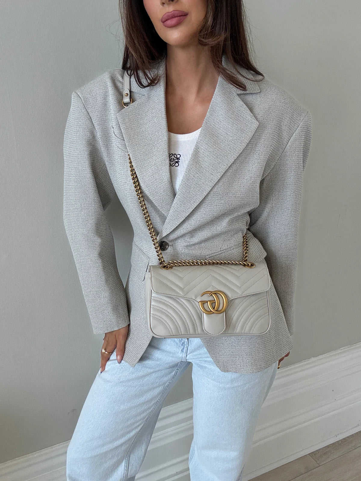 GUCCI GG MEDIUM MARMONT MATELASSE SHOULDER BAG