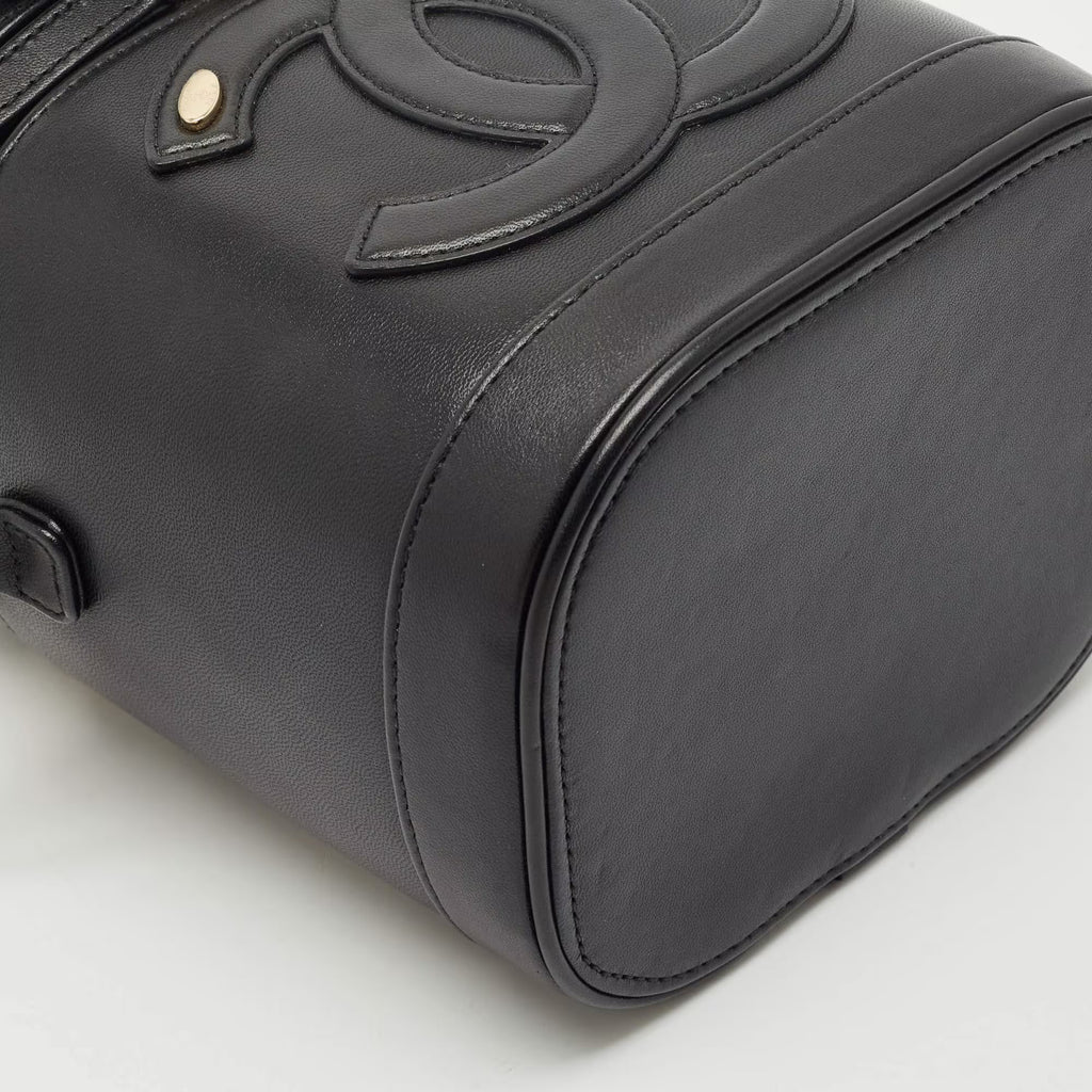 Chanel Black Leather CC Mania Vanity Bag