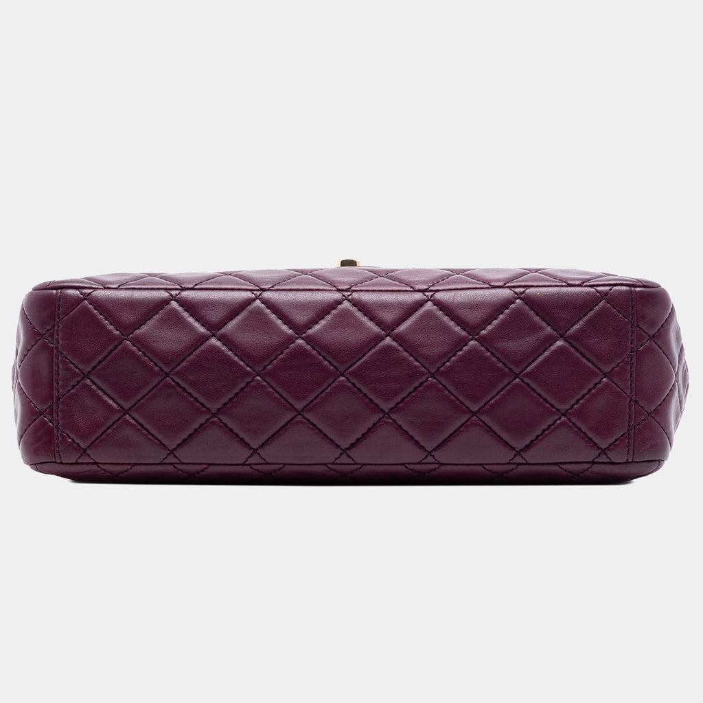 Chanel Purple Maxi XL Classic Lambskin Single Flap