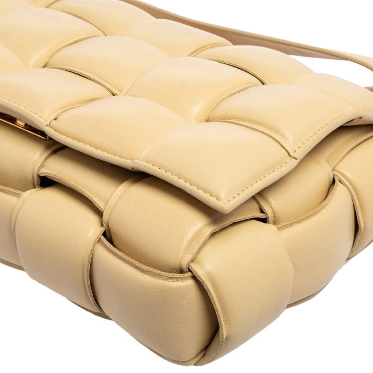 Bottega Veneta Beige Intrecciato Leather Padded Cassette Bag