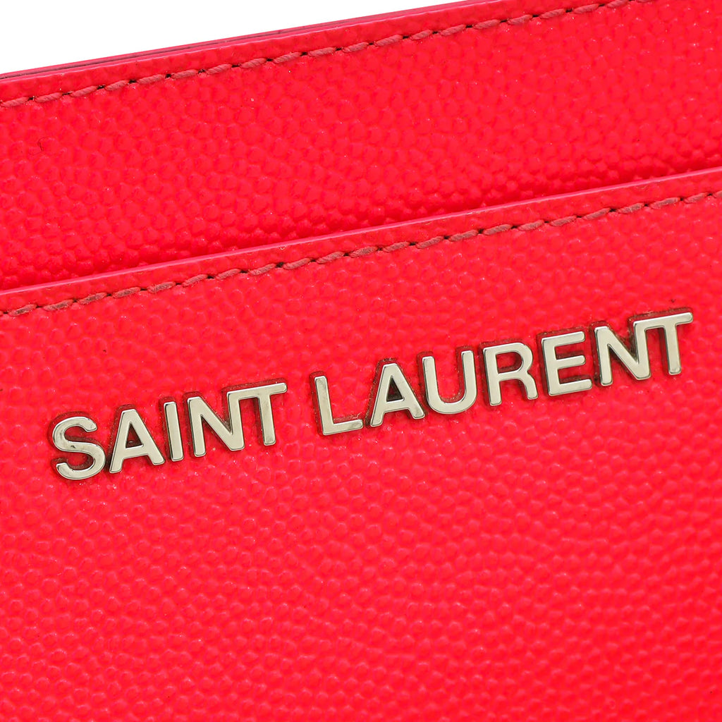 YSL Neon Red Card Holder