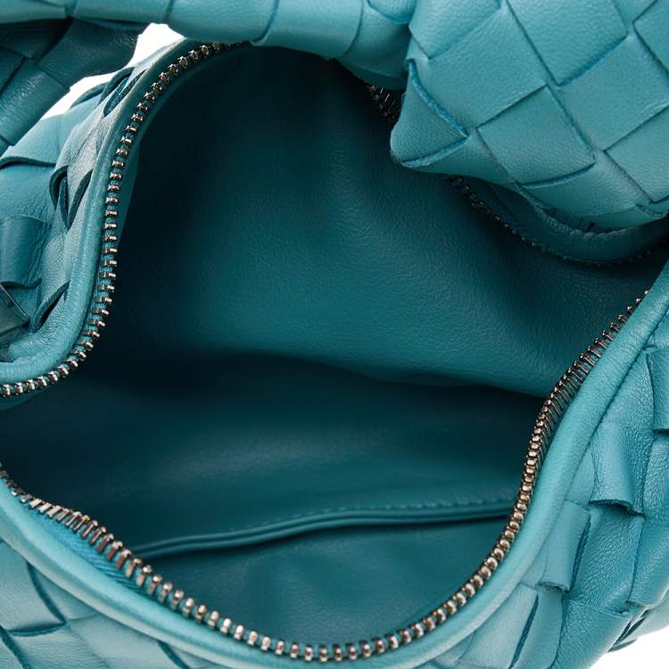 Bottega Veneta Blue Leather Mini BV Jodie Bag