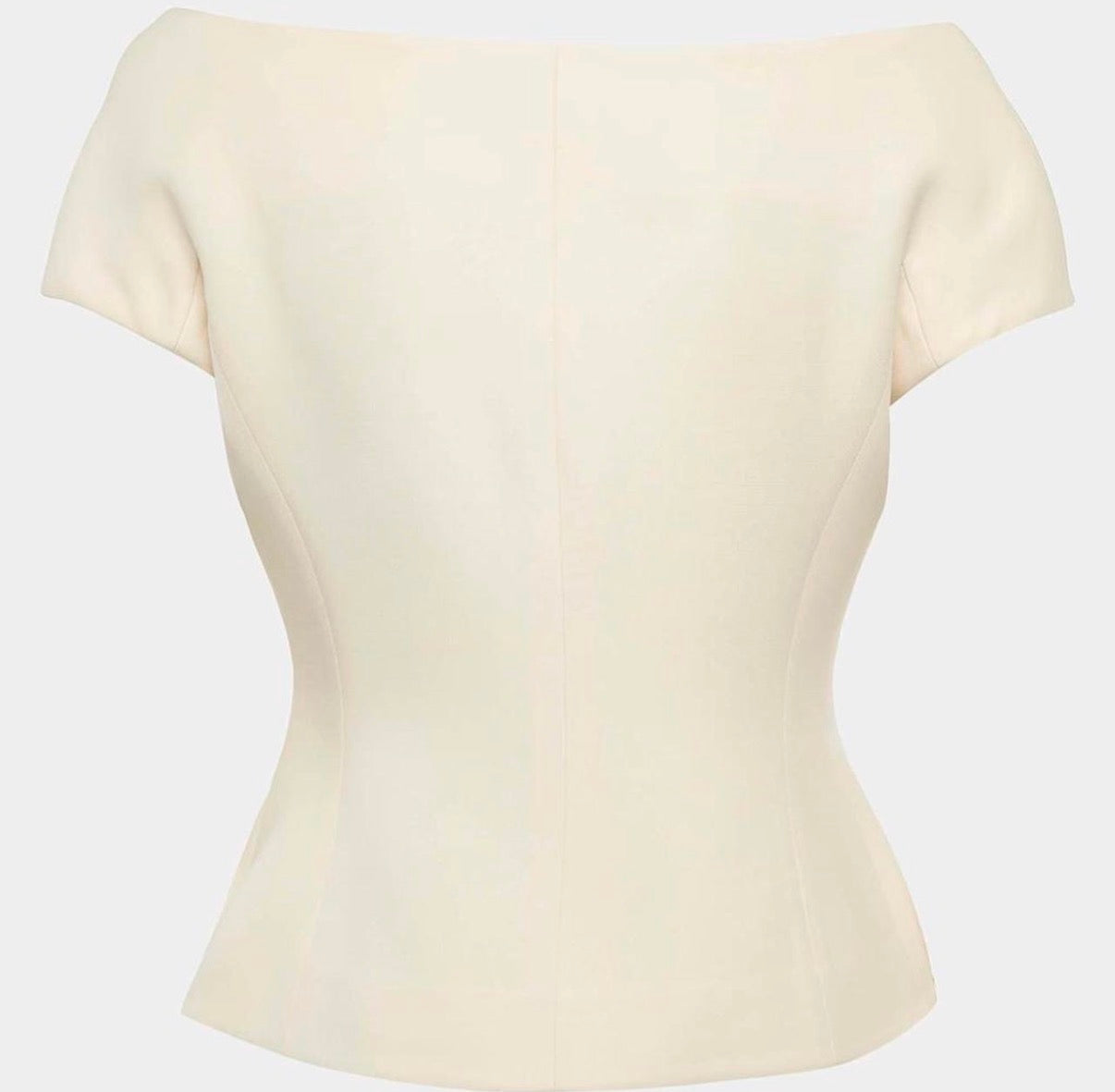 Christian Dior Cream Wool and Silk Off-Shoulder Top M