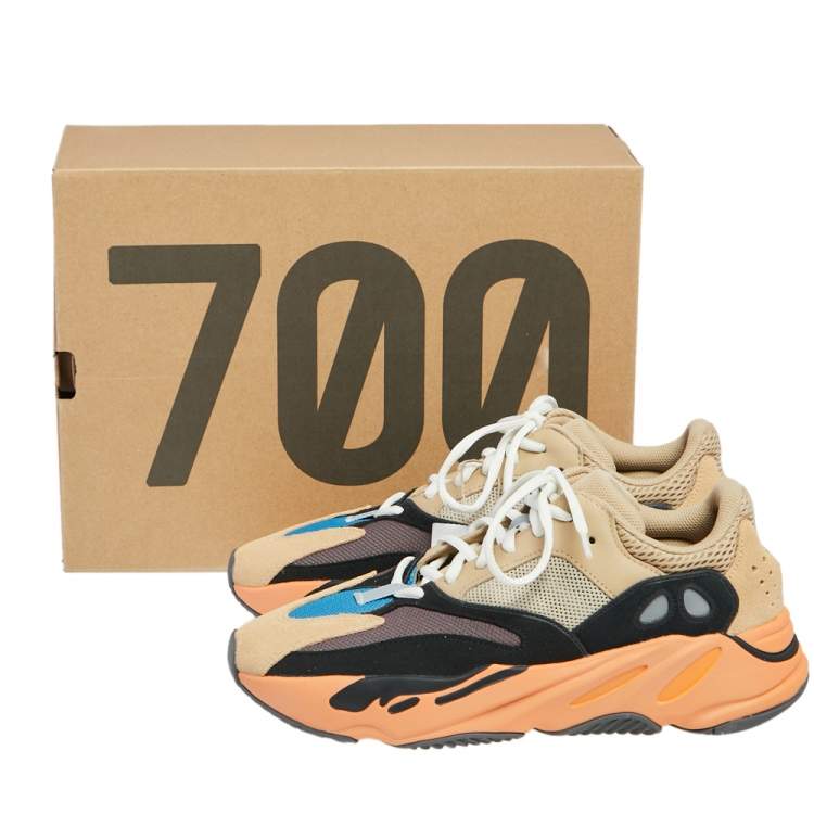 Yeezy x Adidas Multicolor Mesh And Suede Boost 700 Enflame Amber Sneakers Size 43 1/3
