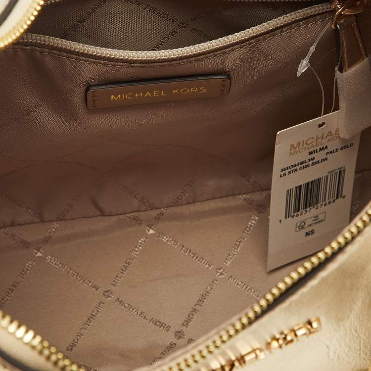 Michael Kors Gold Leather Large Wilma Chain Hobo
