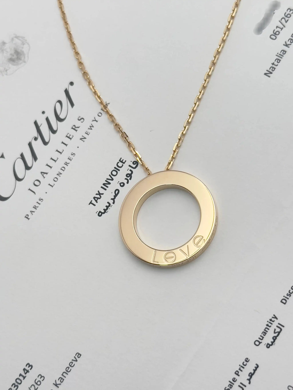 18K Gold Cartier Love Pendant 3 Diamonds