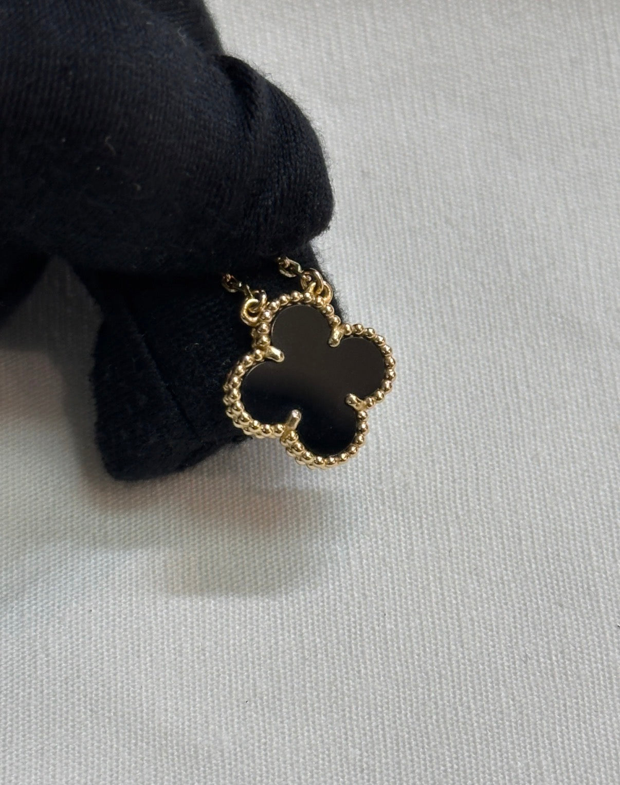 Van Cleef & Arpels Vintage Alhambra Pendant in 18K Black Gold necklace