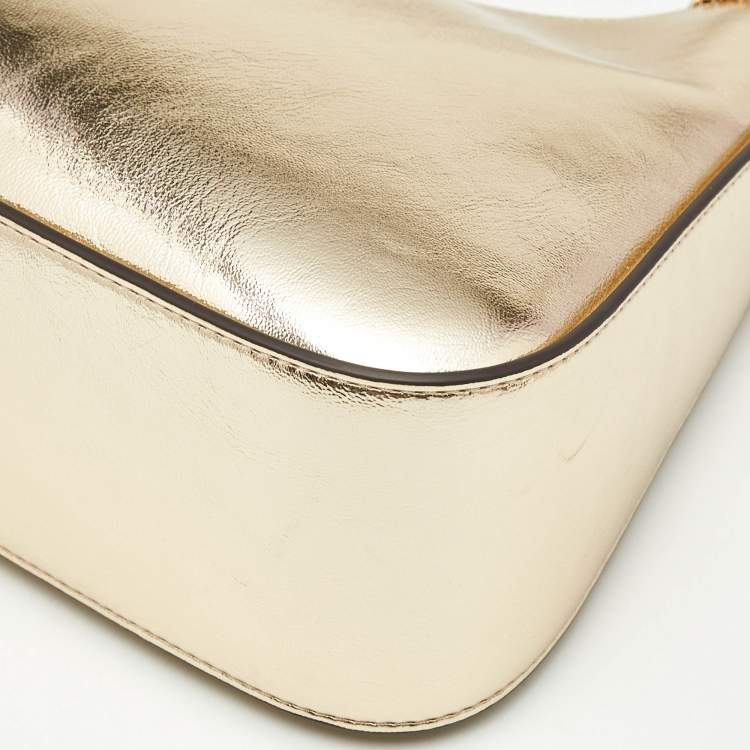 Michael Kors Gold Leather Large Wilma Chain Hobo