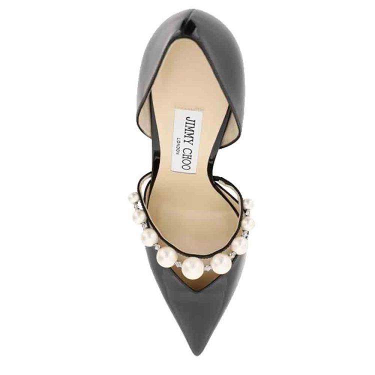 Jimmy Choo Black Patent Leather Aurelie 85 Pumps Size EU 39