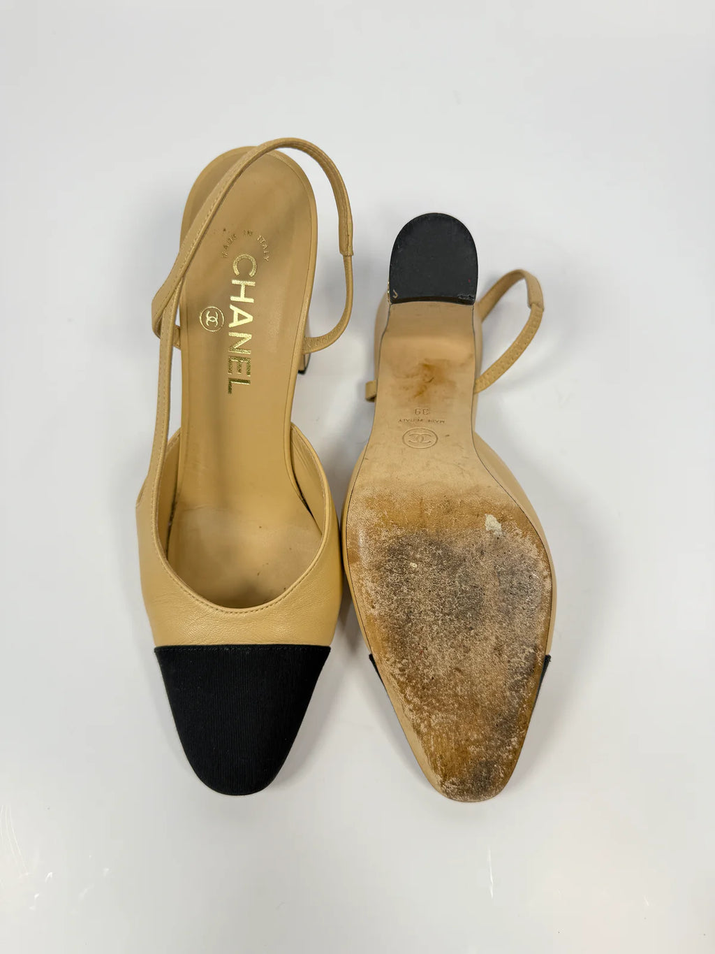 CHANEL SLINGBACK HEELS SIZE 39/UK6