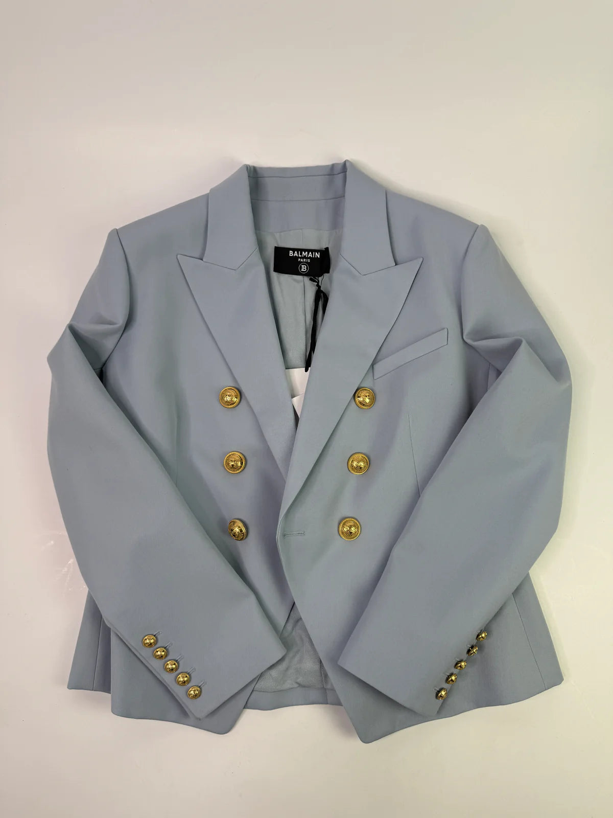 BALMAIN POWDER BLUE BLAZER (SIZE FR46/UK18)