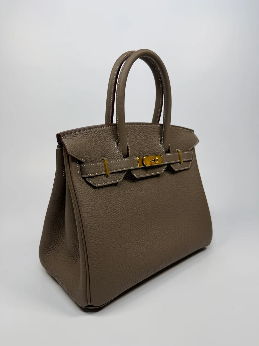 HERMÈS BIRKIN 30 IN ETOUPE TOGO LEATHER WITH BRUSHED GHW