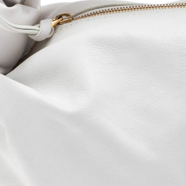 Bottega Veneta White Leather Double Knot Clutch