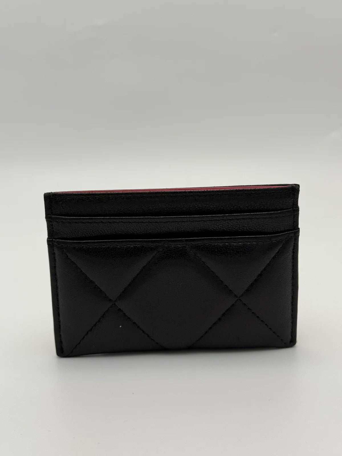 CHANEL 19 CARD WALLET IN BLACK LAMBSKIN