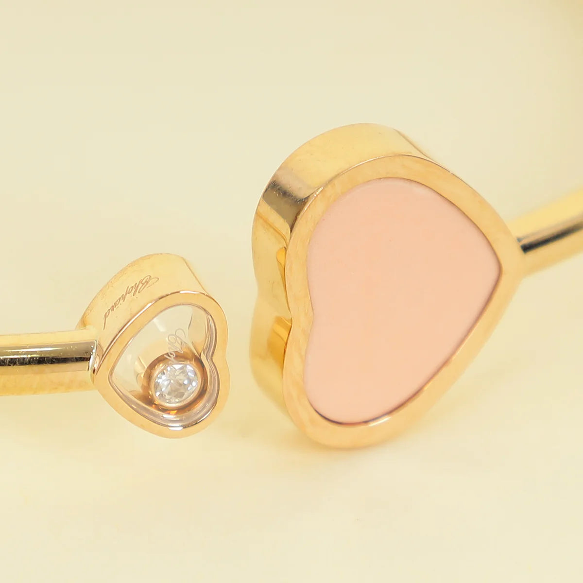 Chopard 18K Yellow Gold Diamond Opal Happy Hearts Bracelet