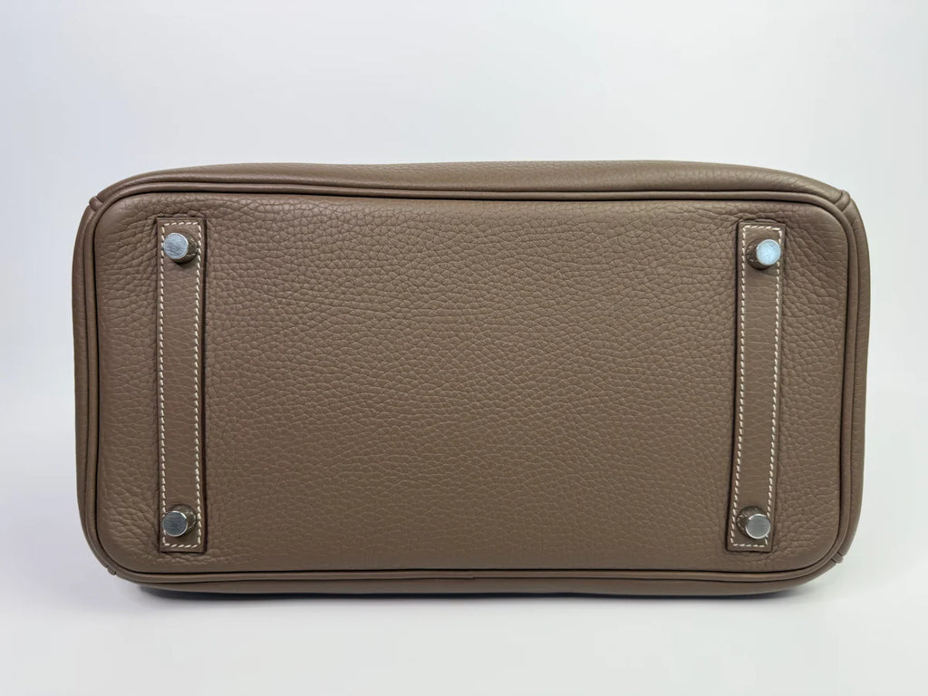 HERMÈS BIRKIN 30 IN ETOUPE CLEMENCE LEATHER WITH PHW