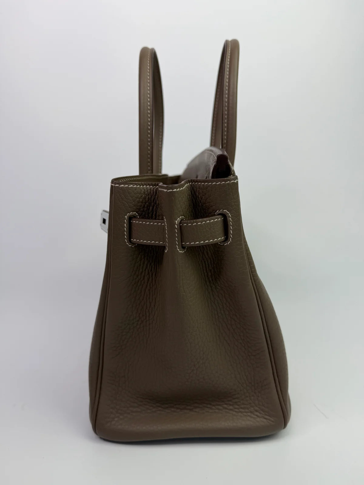 HERMÈS BIRKIN 30 IN ETOUPE CLEMENCE LEATHER WITH PHW