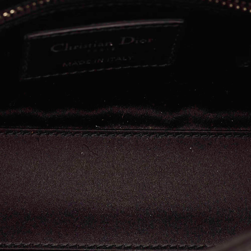 Dior Lady Dior Crystal Mini Black Cannage Satin Tote