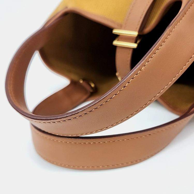 Hermes Brown Fabric Cargo Lock Picotin 18
