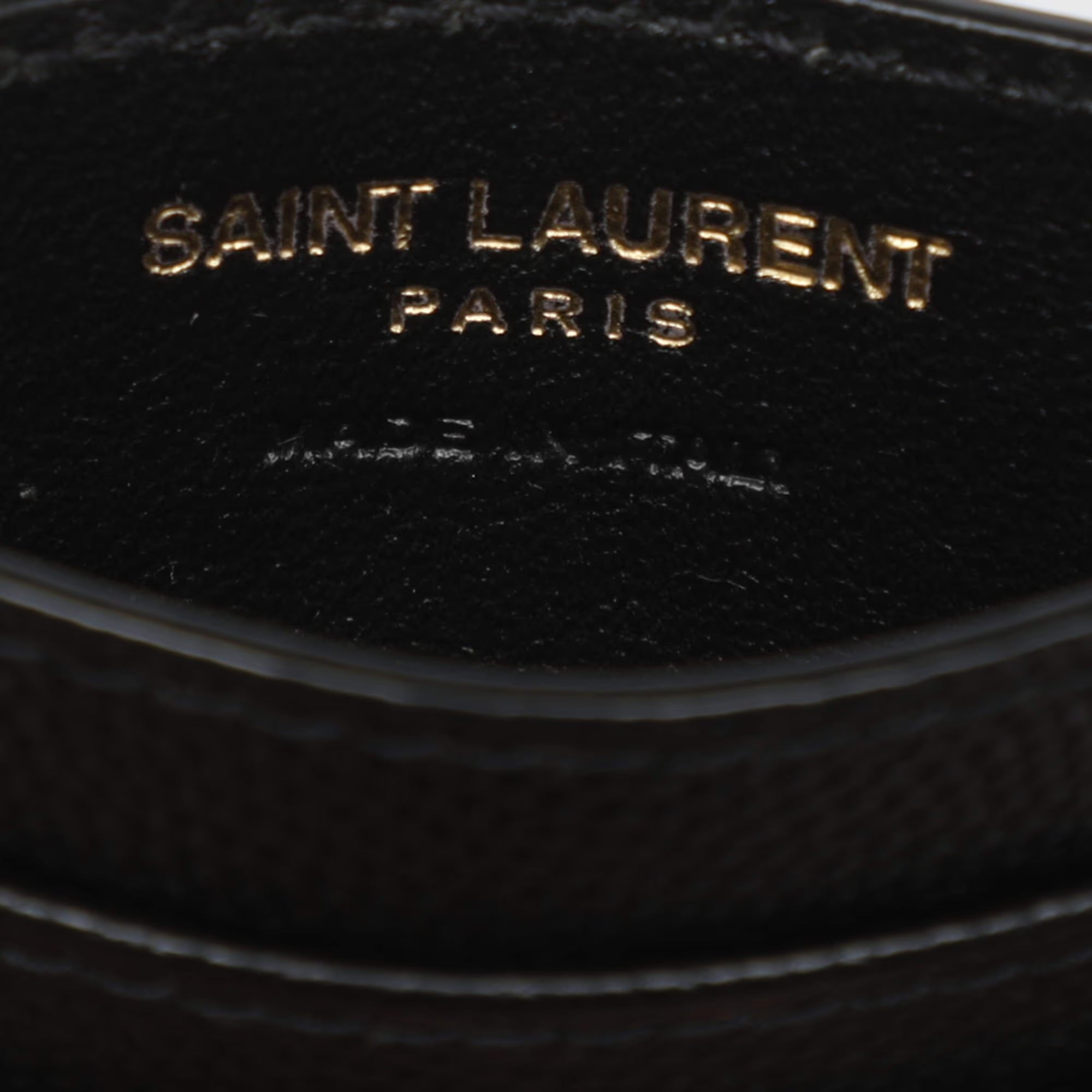 Saint Laurent Cassandre Black Matelasse Leather Card Holder