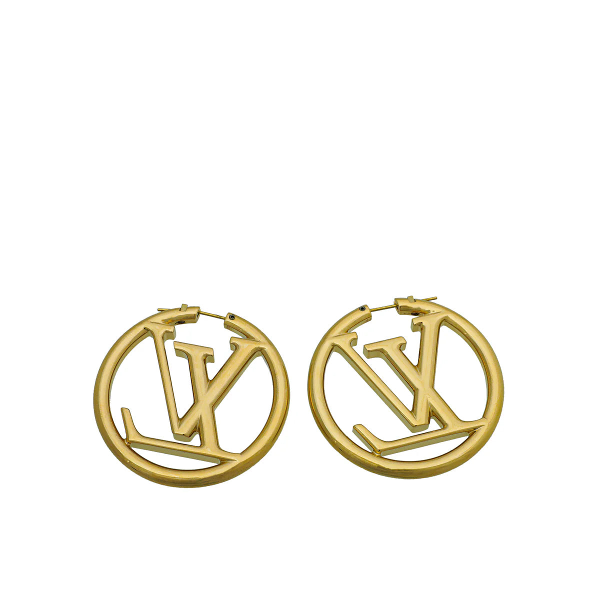 Louis Vuitton Gold Louise Hoop GM Earrings