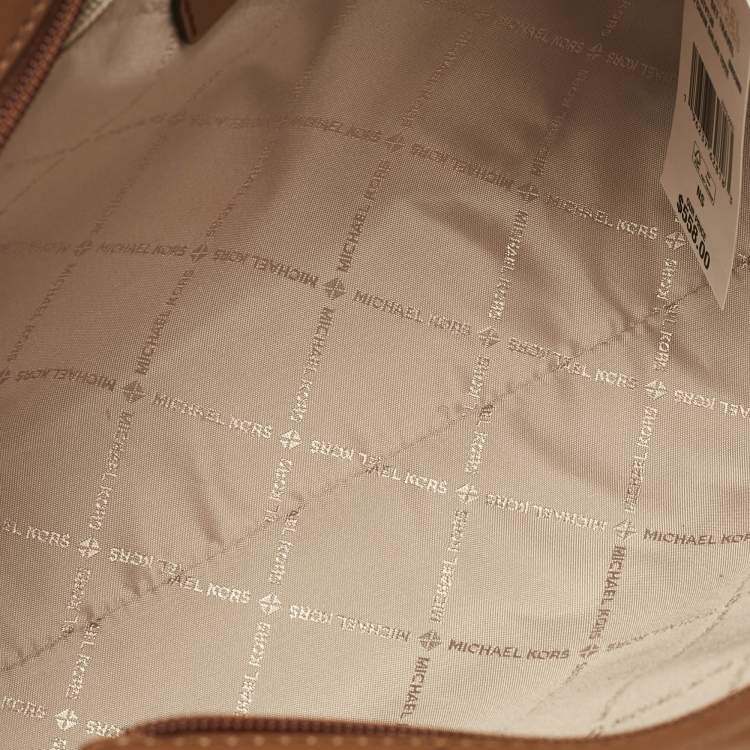 Michael Kors Brown Signature Coated Canvas Large Jet Set Travel Chain Tote