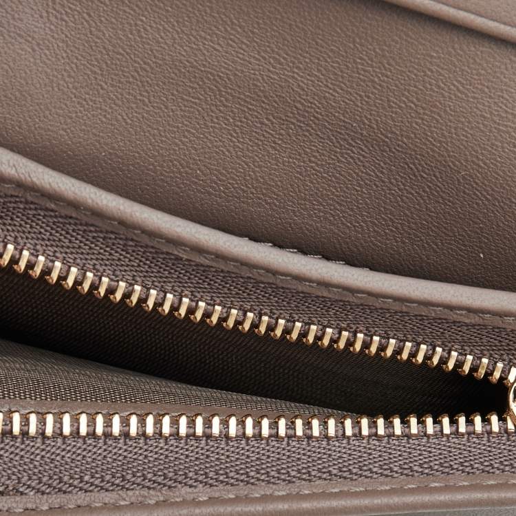 Dior Beige Leather Mini Lady Dior Wallet