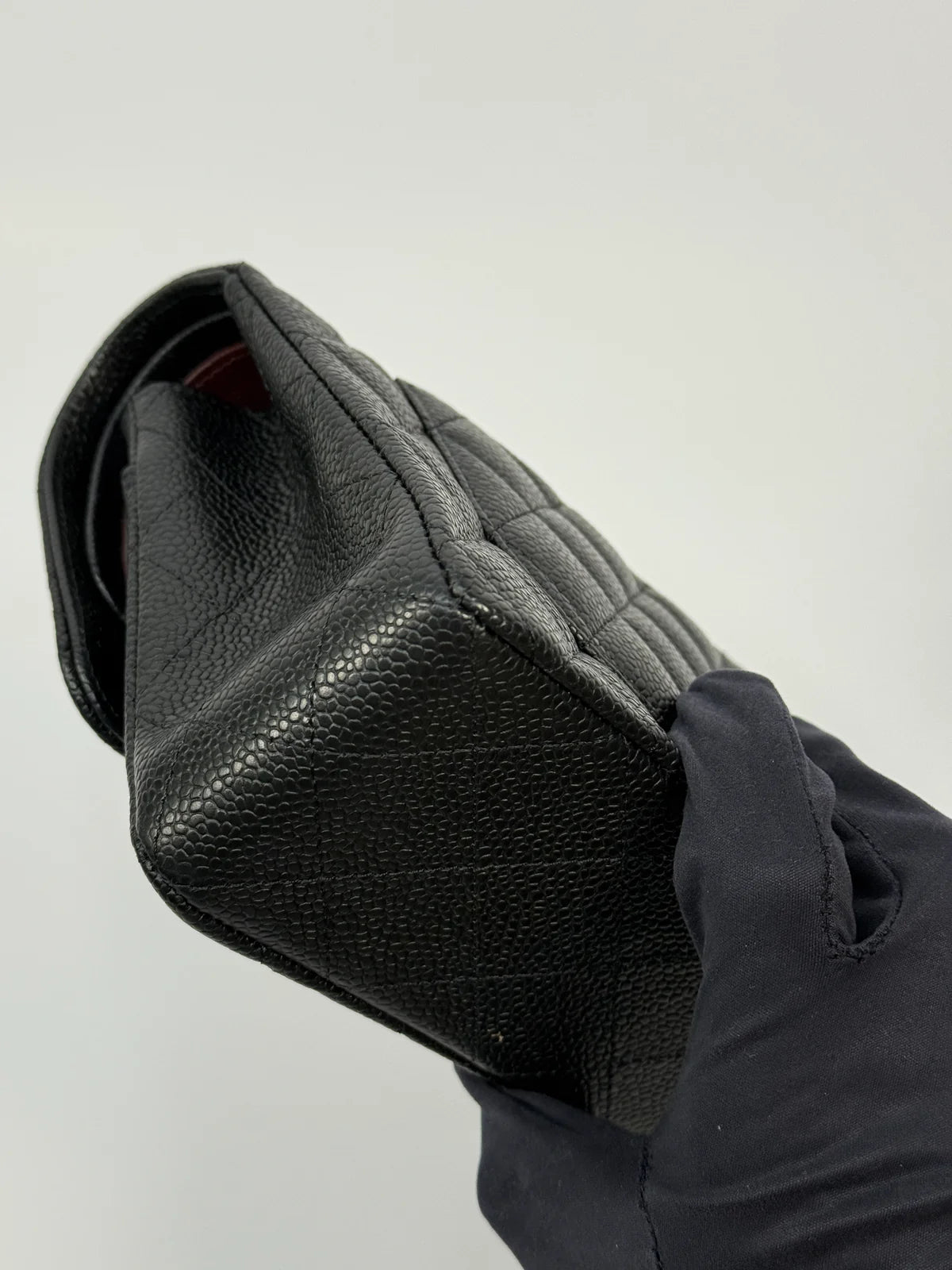 CHANEL SMALL CLASSIC DOUBLE FLAP IN BLACK CAVIAR LEATHER WITH GHW