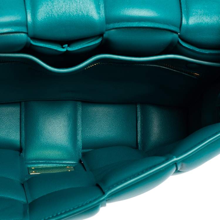 Bottega Veneta Teal Green Padded Leather Cassette Shoulder Bag