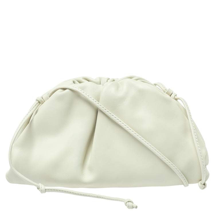 Bottega Veneta Ivory Leather Mini Pouch Bag