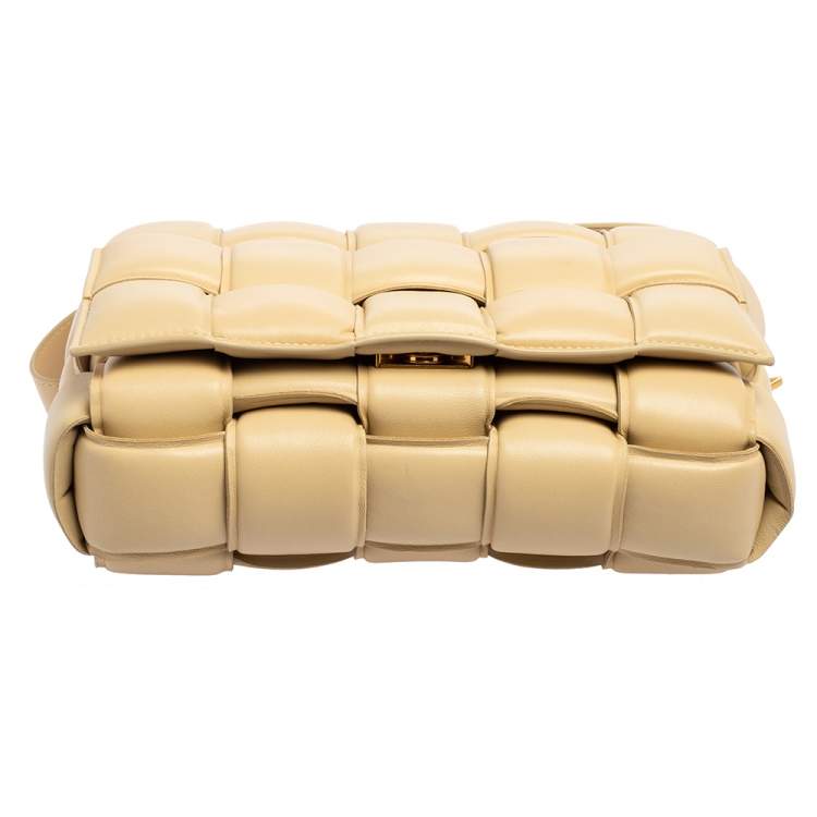 Bottega Veneta Beige Intrecciato Leather Padded Cassette Bag