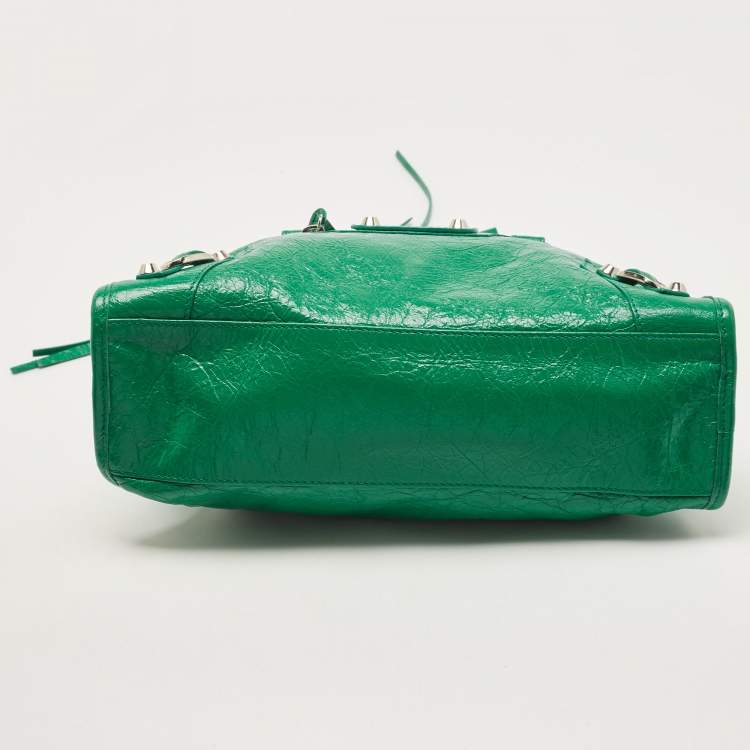 Balenciaga Green Leather Small Classic City RH Tote