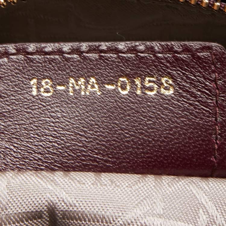 Dior Burgundy Cannage Leather Medium Lady Dior Tote