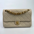 CHANEL MEDIUM QUILTED LAMBSKIN LOGO LETTERS TOUCH CHAIN FLAP BAG