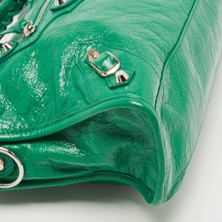 Balenciaga Green Leather Small Classic City RH Tote