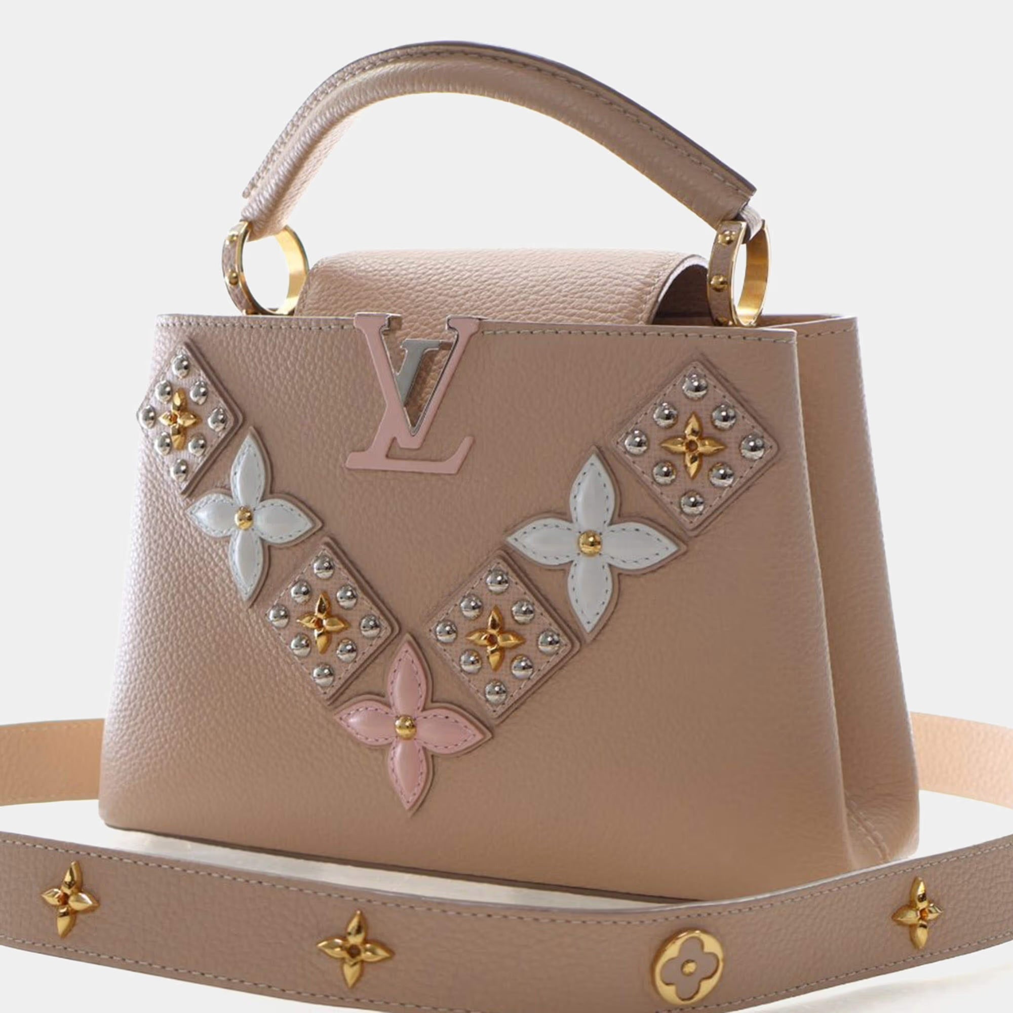 Louis Vuitton Studded Capucines BB Taurillon Leather Top Handle Bag