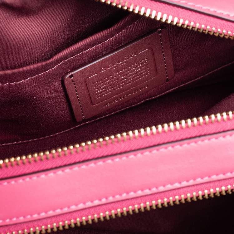 Coach Beige/Pink Signature Coated Canvas and Leather Jes Crossbody Bag