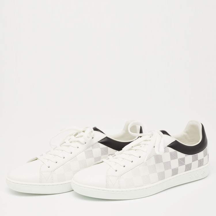 Louis Vuitton White/Black Leather Gradient Check Print Luxembourg Sneakers Size 41