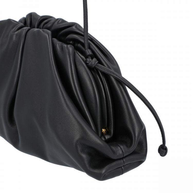 Bottega Veneta Black Calfskin Leather Mini Clutch Bag