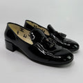 CHANEL BLACK PATENT LOAFERS (SIZE 38/UK5)
