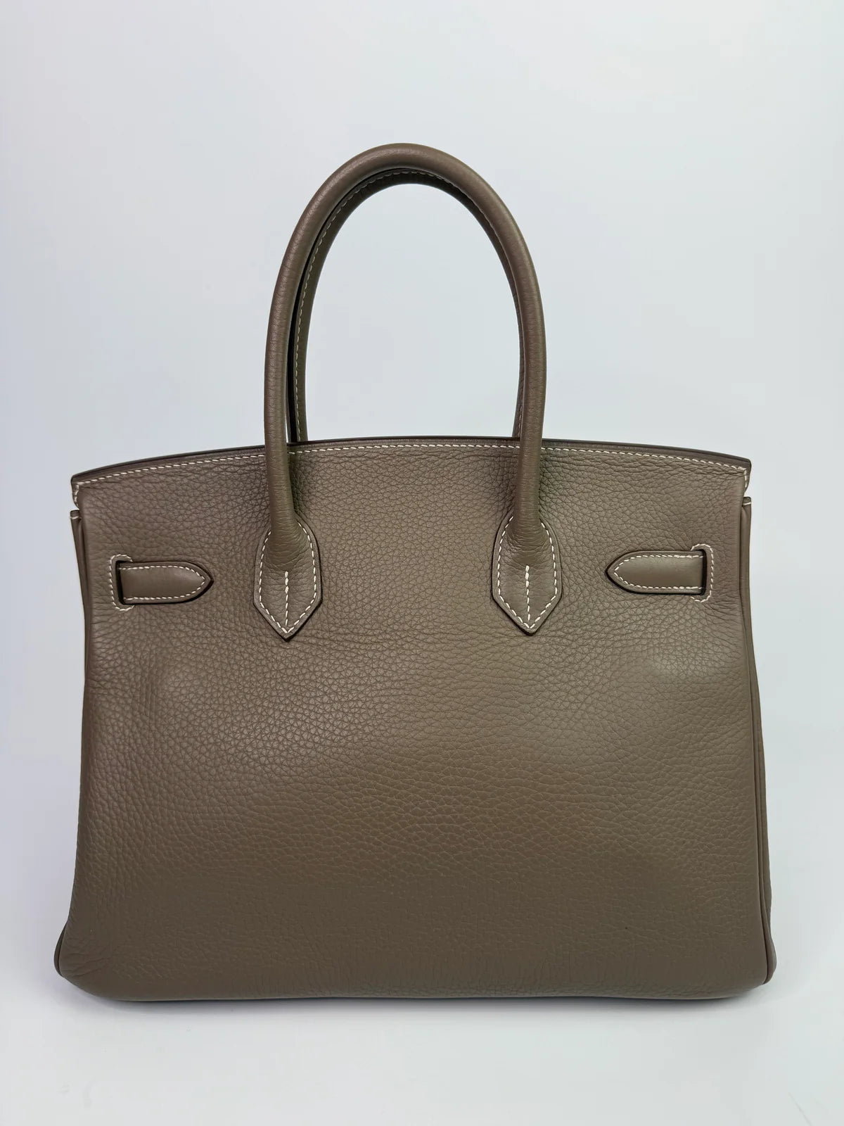 HERMÈS BIRKIN 30 IN ETOUPE CLEMENCE LEATHER WITH PHW