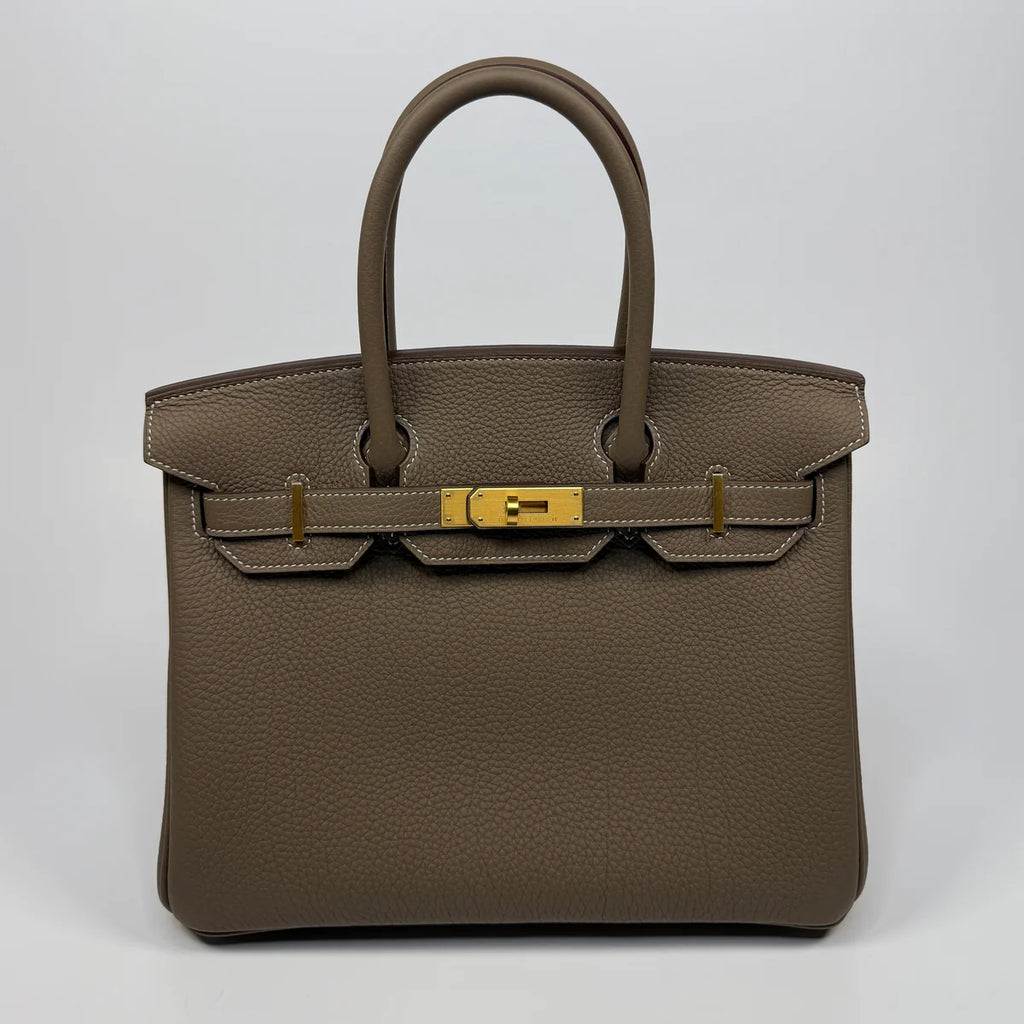 HERMÈS BIRKIN 30 IN ETOUPE TOGO LEATHER WITH BRUSHED GHW