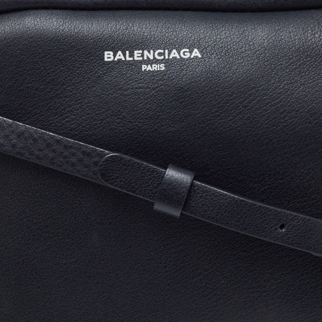 Balenciaga Everyday Small Black Leather Camera Crossbody Bag