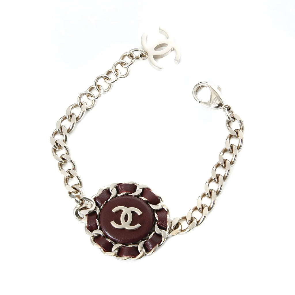 Chanel Burgundy CC Chain Bracelet