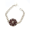 Chanel Burgundy CC Chain Bracelet
