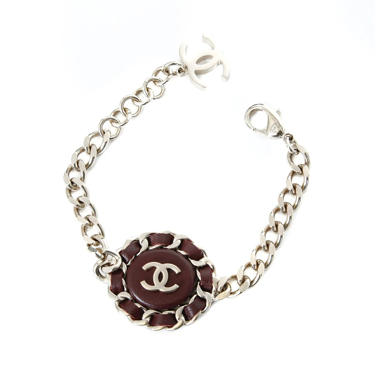 Chanel Burgundy CC Chain Bracelet