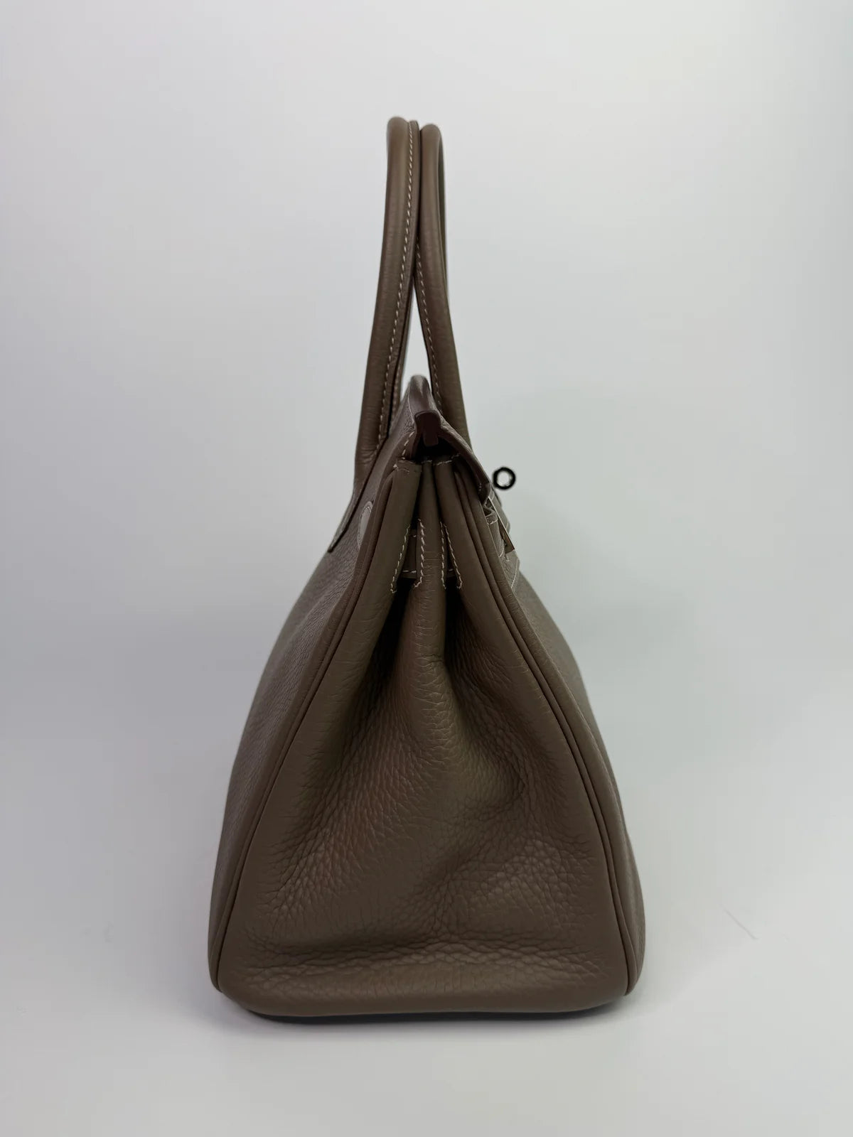 HERMÈS BIRKIN 30 IN ETOUPE CLEMENCE LEATHER WITH PHW