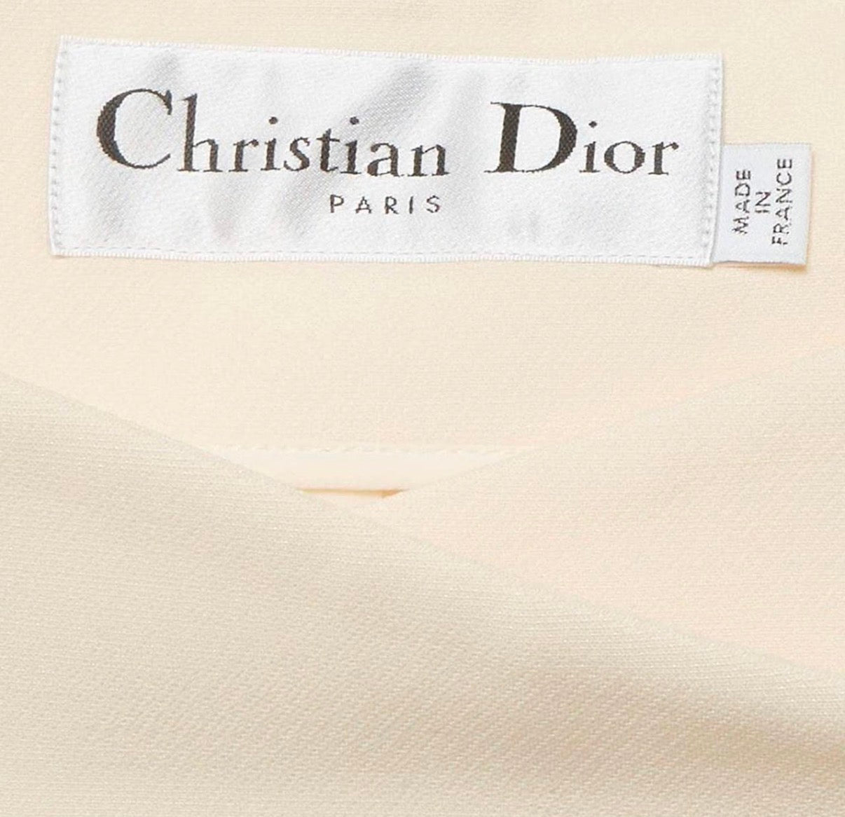 Christian Dior Cream Wool and Silk Off-Shoulder Top M