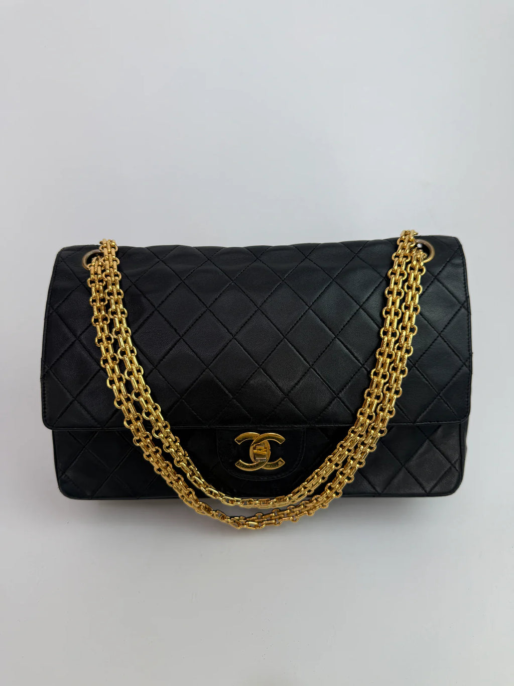 CHANEL VINTAGE BIJOUX CHAIN DOUBLE FLAP WITH GHW