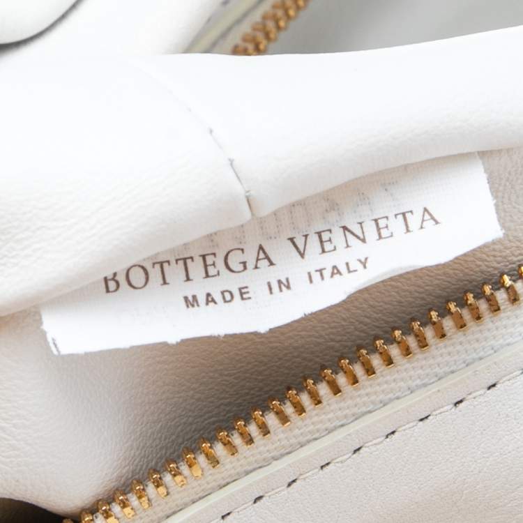 Bottega Veneta White Leather Double Knot Clutch